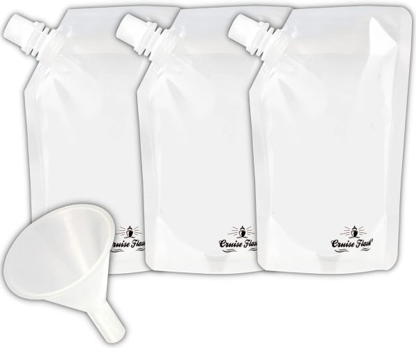 Collapsible Reusable Foldable Eco-Friendly 8 Oz Water Bottle – BPA Free - (3 pack)