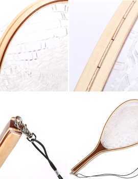Fly Fishing Landing Net Trout Fishing Net, Soft Rubber Catch and Release Fish Net with Wooden Handle Frame, Gifts for Him